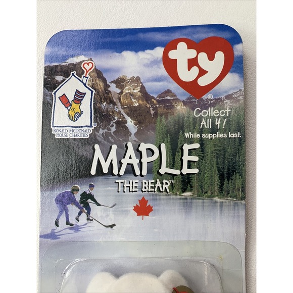 Maple the Bear Beanie Baby WITH RARE ERRORS Damaged Bubble - Picture 4 of 12